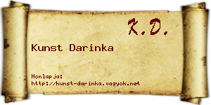 Kunst Darinka névjegykártya